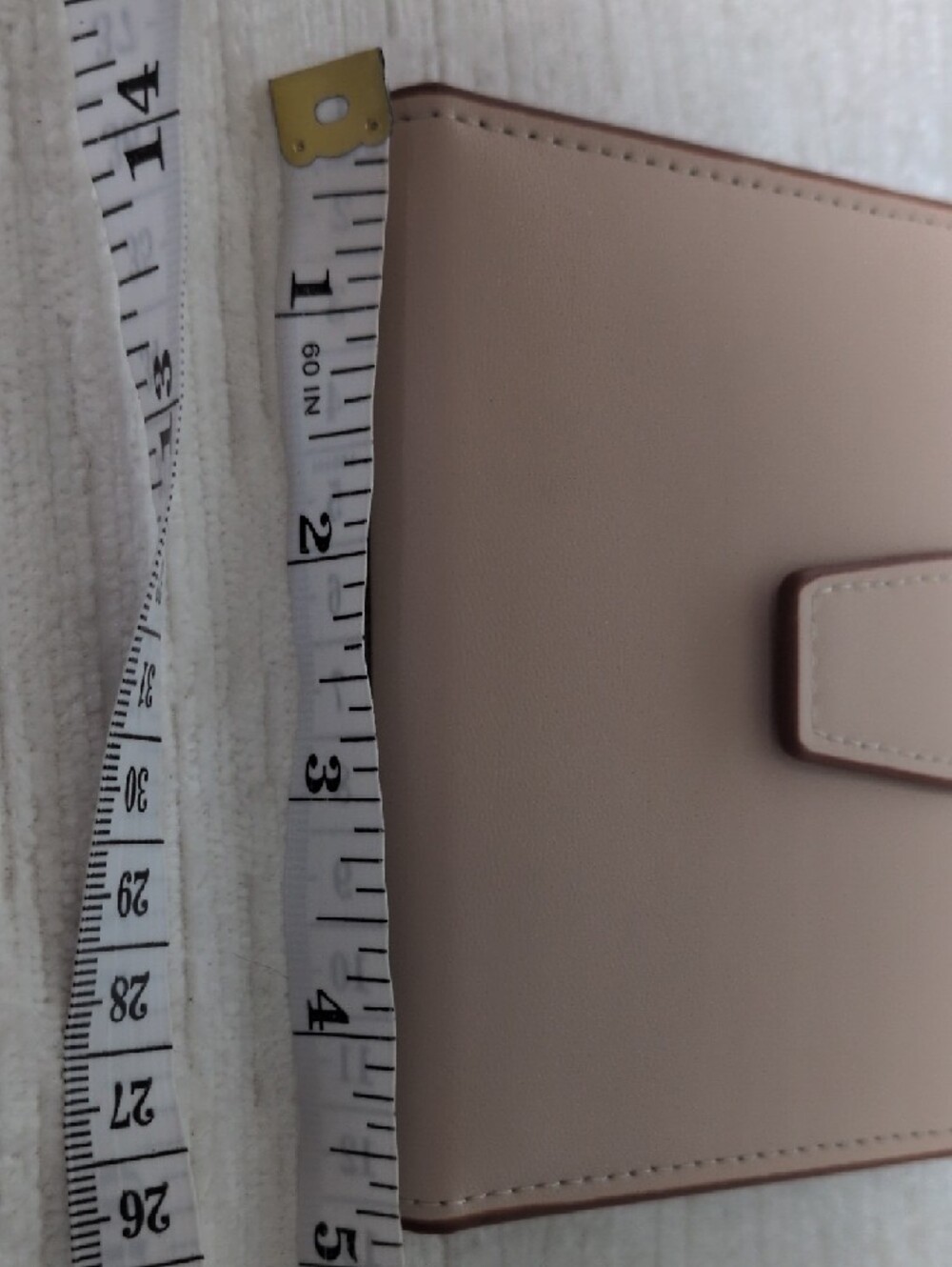 Blush Pink Brown Snap Closure 14 Slot Wallet Removable Insert Imported - Picture 11 of 12